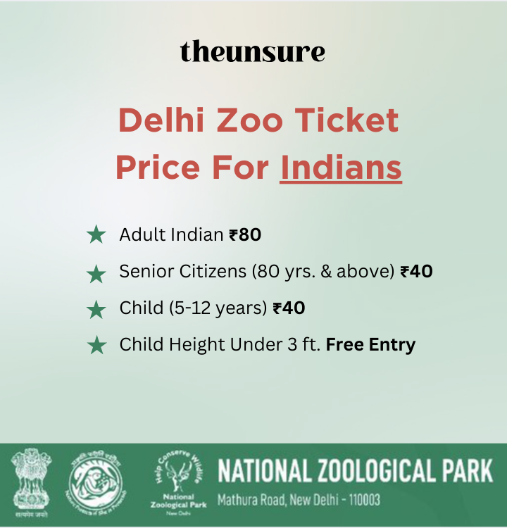 Delhi Zoo Ticket Price 2024 For Indians